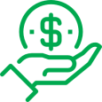 Dollar sign in hand Icon