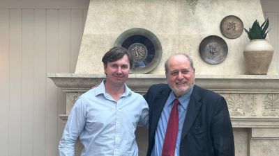 Professors John Bower (L) and Raymond Schinazi